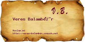 Veres Balambér névjegykártya