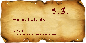 Veres Balambér névjegykártya