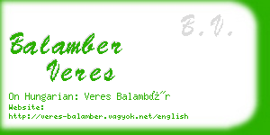 balamber veres business card